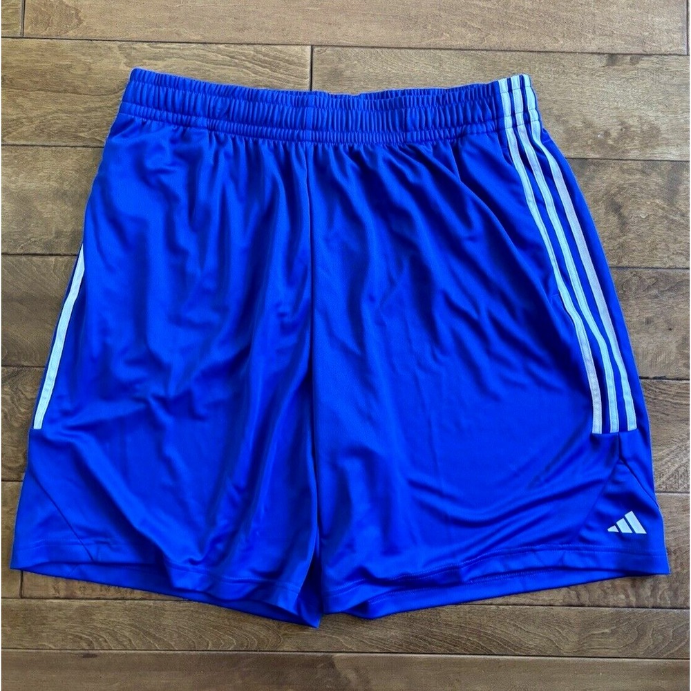 ADIDAS Mens Legends 3 STRIPES 9" Basketball Shorts Blue Sz 2XL